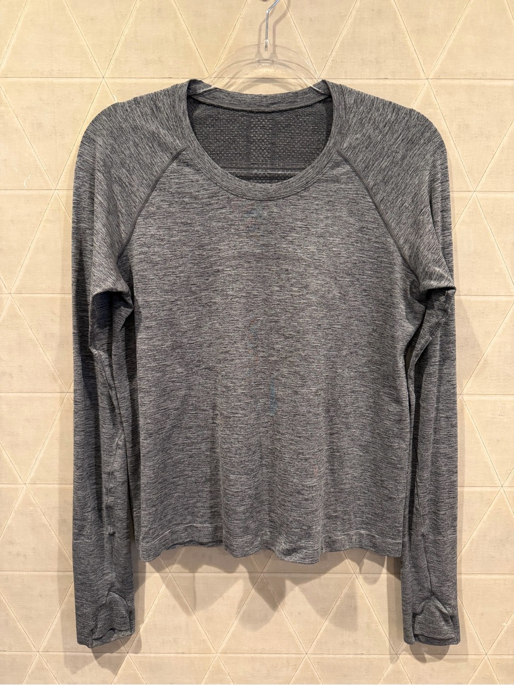 Lululemon Swiftly Tech Crop Long Sleeve Heathered Grey Size 12